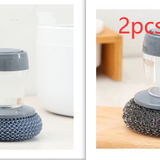 Kitchen Soap Dispensing Palm Brush Cleaner Push-Type Brush Kitchen Detergent Tools